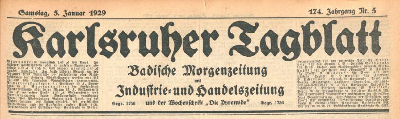 Karlsruher Tagblatt 1929: Wandbild in der Schule Palmbach, Hans Fischer-Schuppach