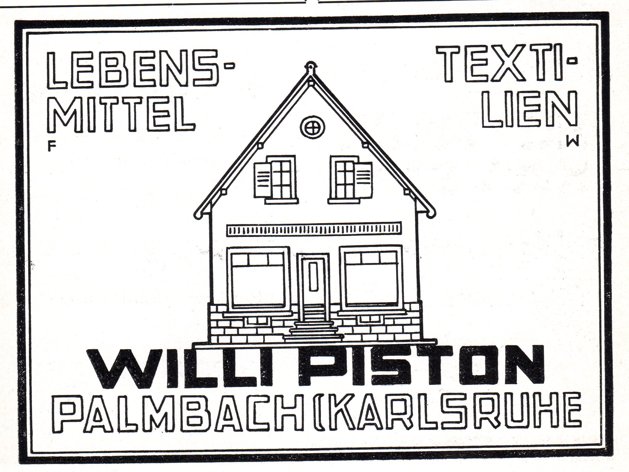 Willi Piston - Werbeanzeige im Festbuch 1951